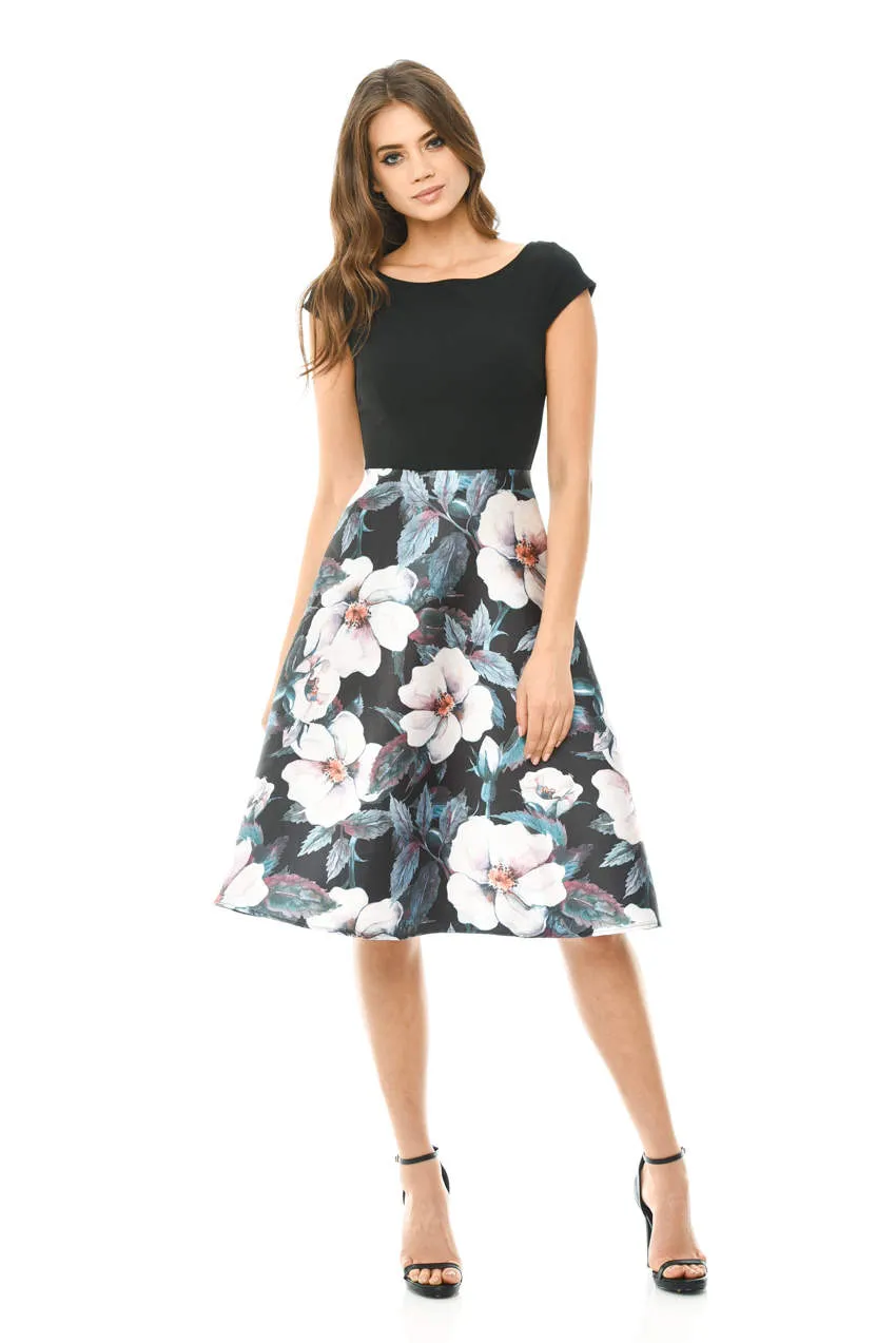 2 in 1 Skater Skirt Midi Dress