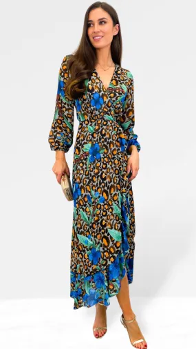 4-A0998 Kelda Leopard Wrap Dress