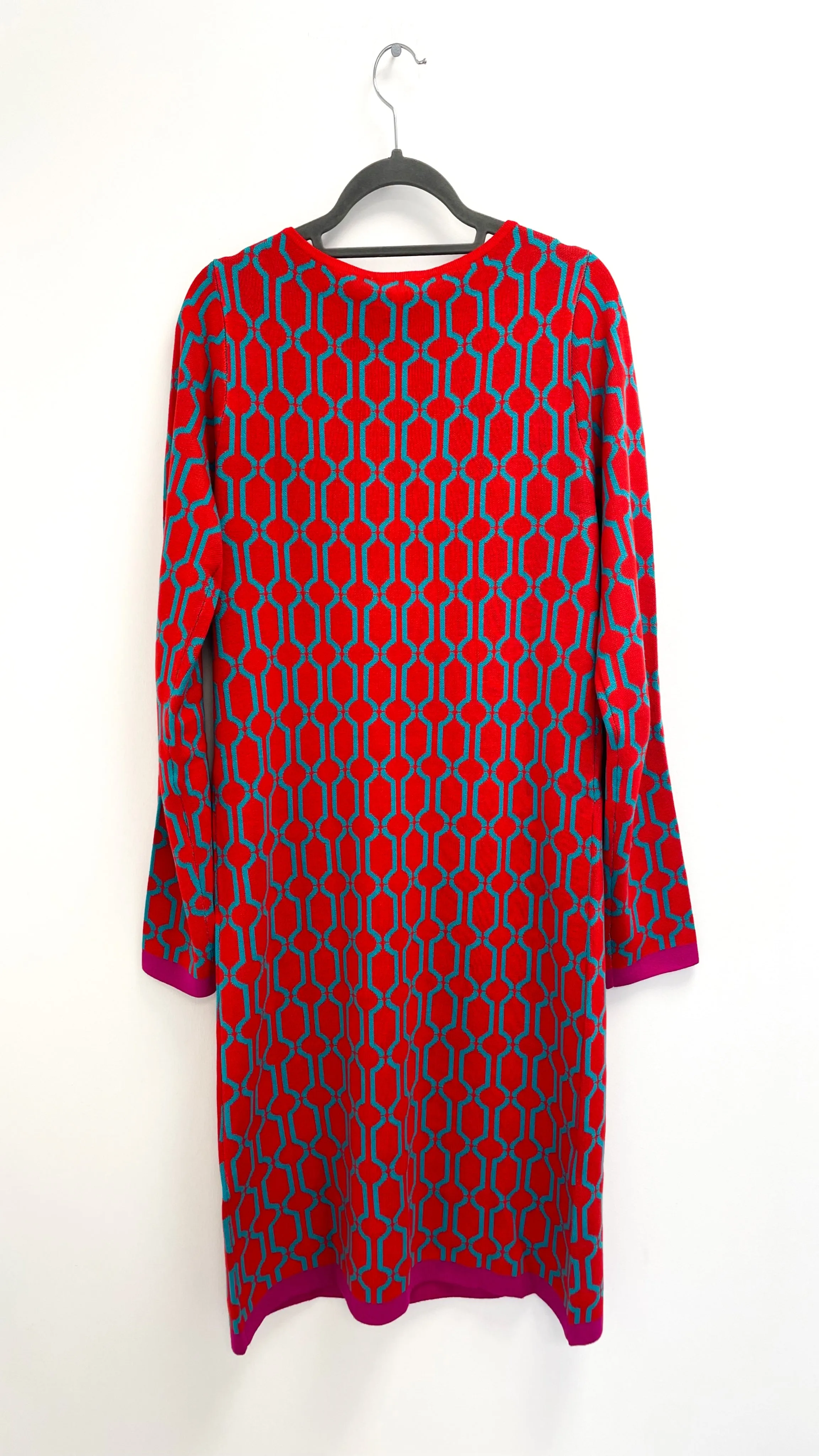 4-A1355 Charlotte Red Print Tunic Dress