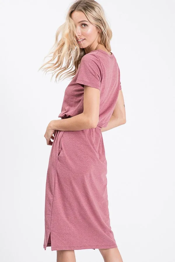 7th Ray Waist Drawstring TShirt Dress