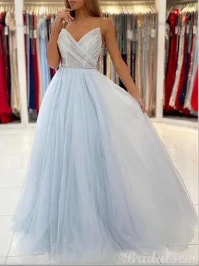 A-line Custom Elegant Princess Modest Party Long Prom Dresses, Evening Dress PD454