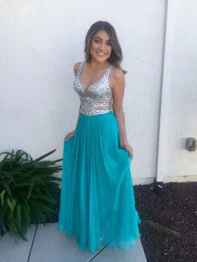 A Line Sweetheart Neck Blue Prom Dresses, Blue Formal Dresses