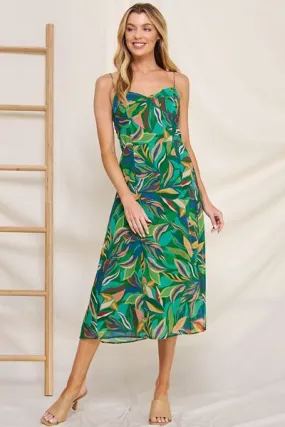 AE Chiffon Leaf Sweetheart Midi Dress