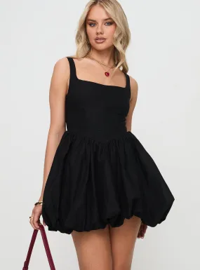 Optimized Title: Chic Black Alcott Bubble Hem Mini Dress – Stylish & Flattering Fit