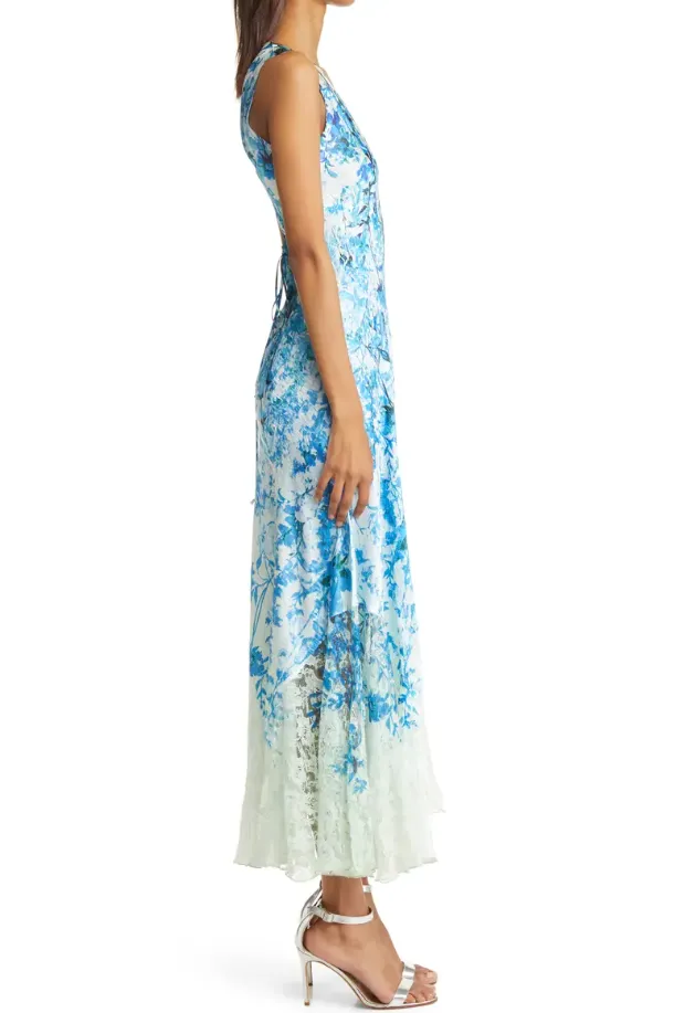 Blue Ivy Floral Satin Maxi Dress