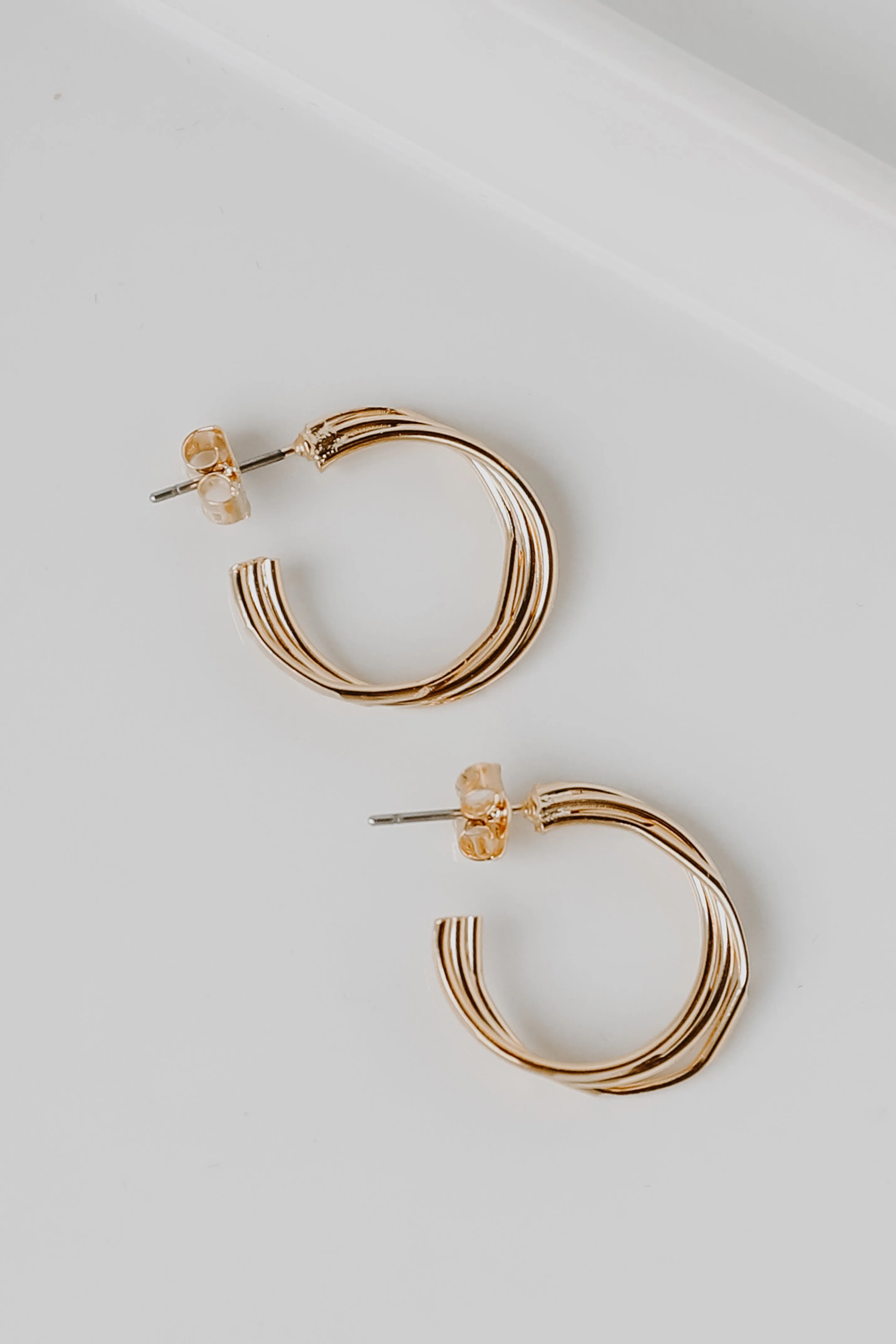 Brooklyn Gold Twisted Hoop Earrings