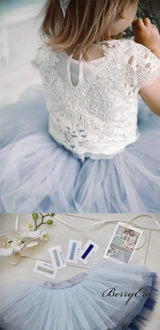 Cap Sleeves Lace Top Tulle Skirt Lovely Flower Girl Dresses