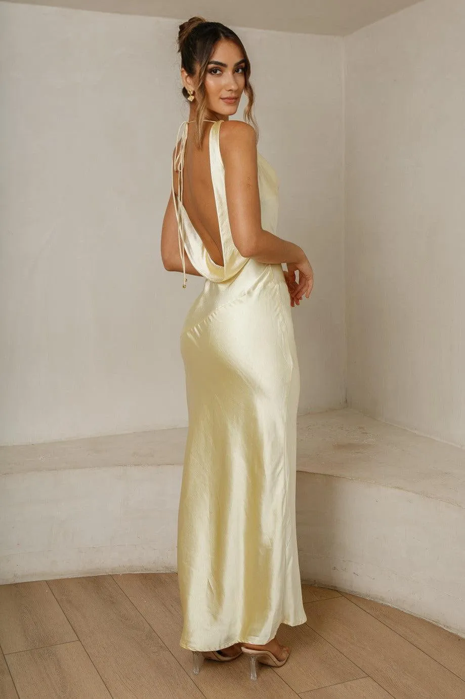 Cassandra Open Back Maxi Dress - Butter