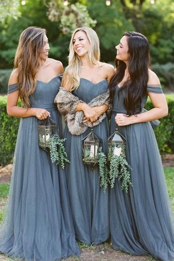 Cheap Bridesmaid Dresses Tulle Fabric, Bridesmaid Dress, Wedding Party Dress, Dresses For Wedding, NB0009