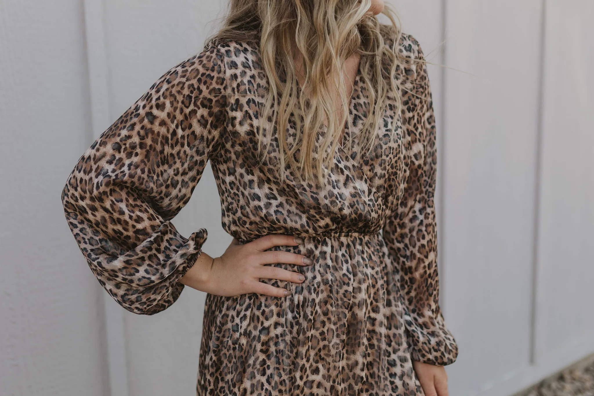 CHIFFON LEOPARD PRINT DRESS