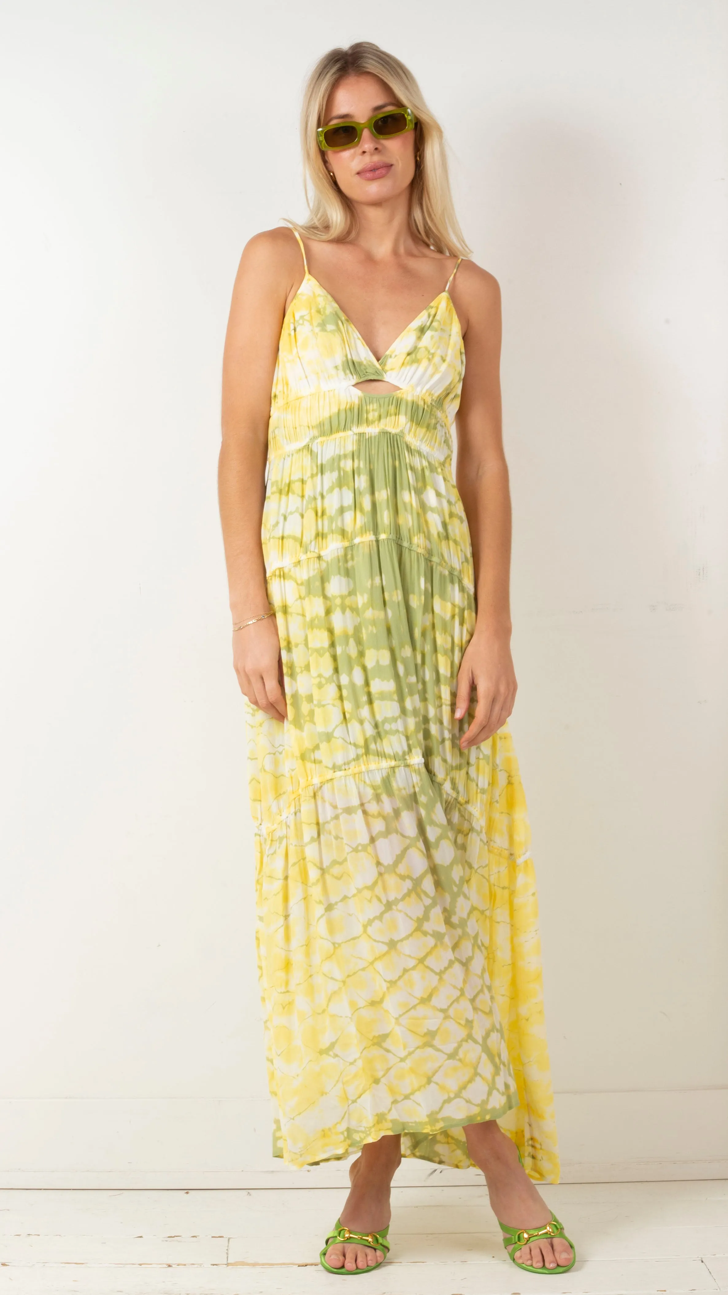 Delphine Sunray Boa Washed Chiffon Dress - Elegant Summer Style