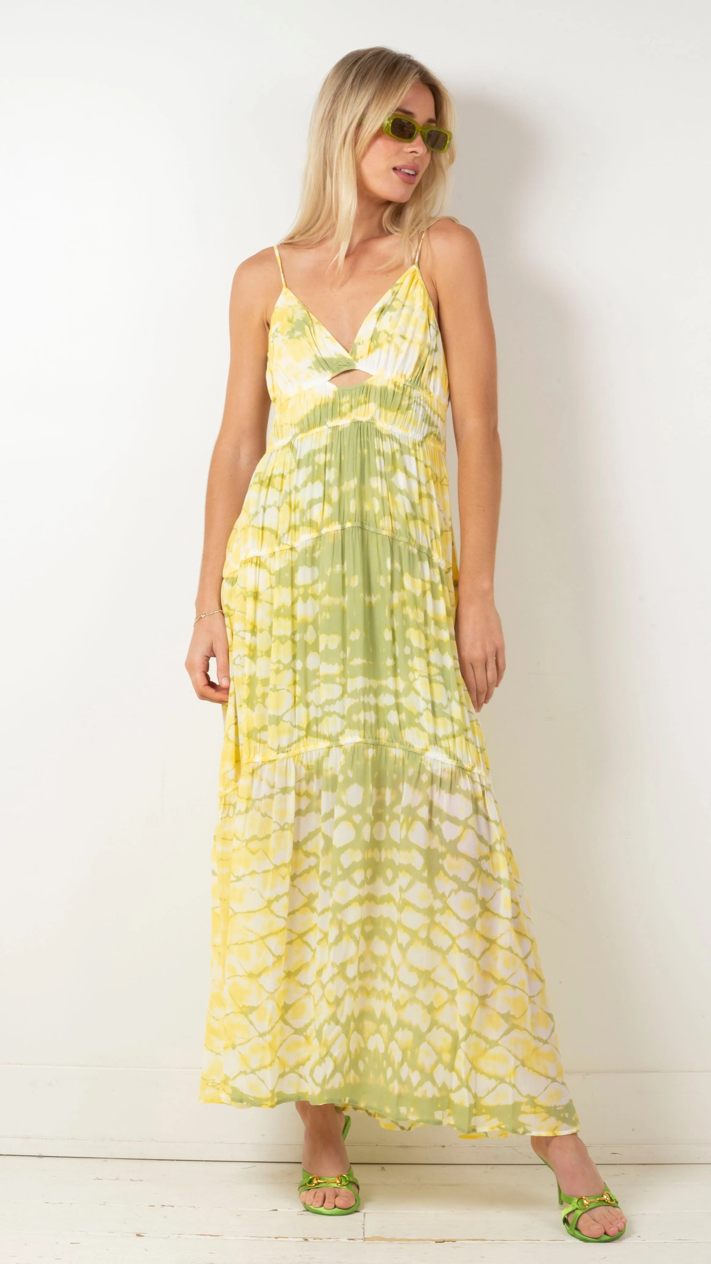 Delphine Sunray Boa Washed Chiffon Dress - Elegant Summer Style