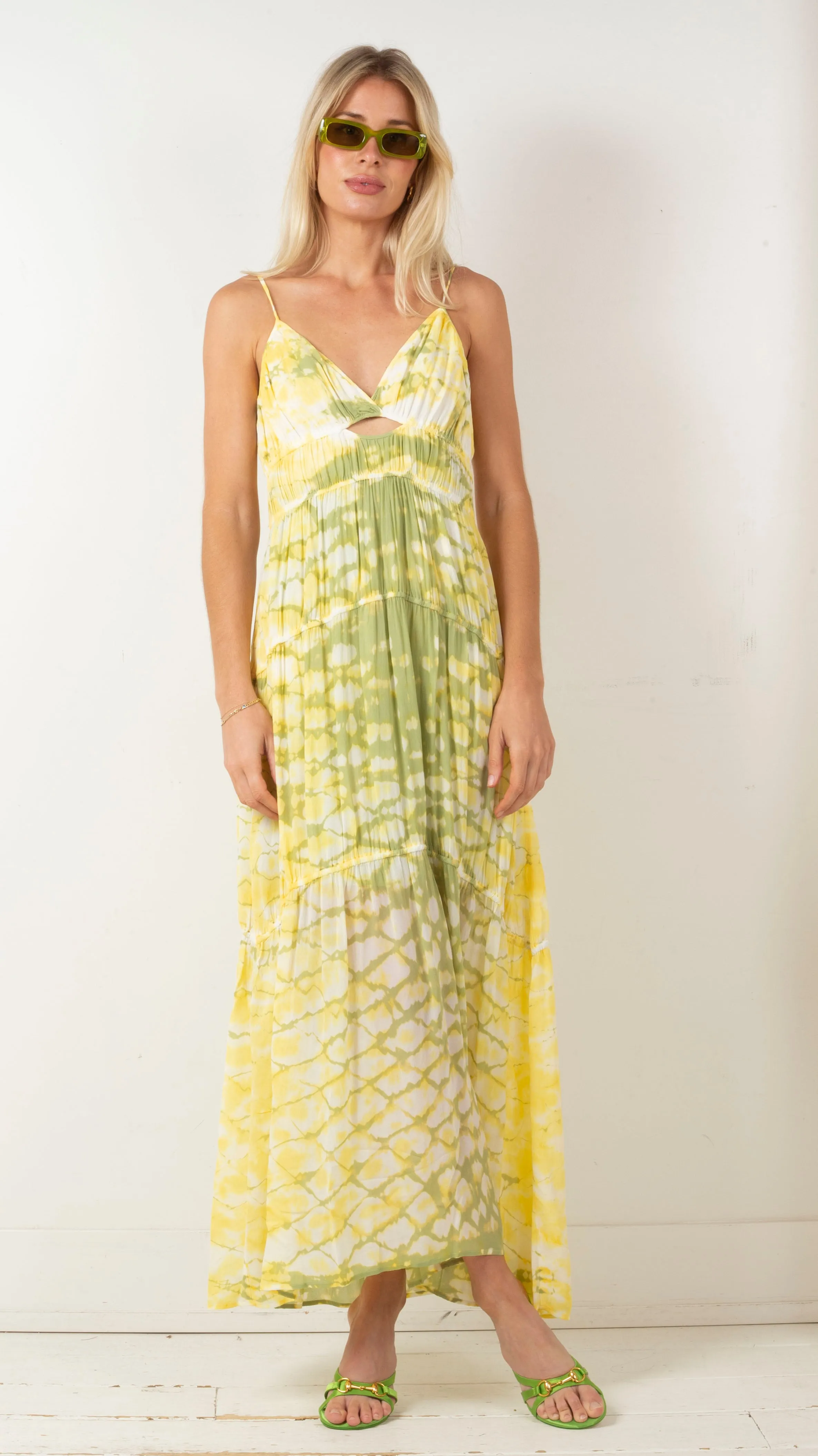 Delphine Sunray Boa Washed Chiffon Dress - Elegant Summer Style