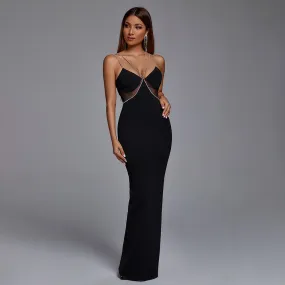 Diamond Straps See-through Maxi Dresses