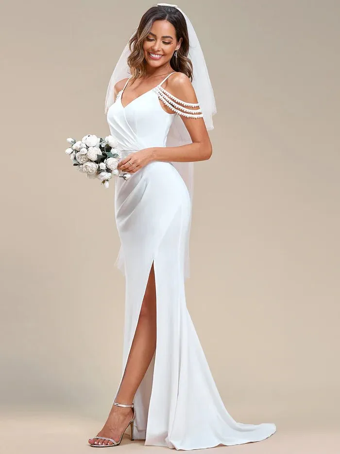 Fine Halter Side Split Fishtail Wedding Dresses