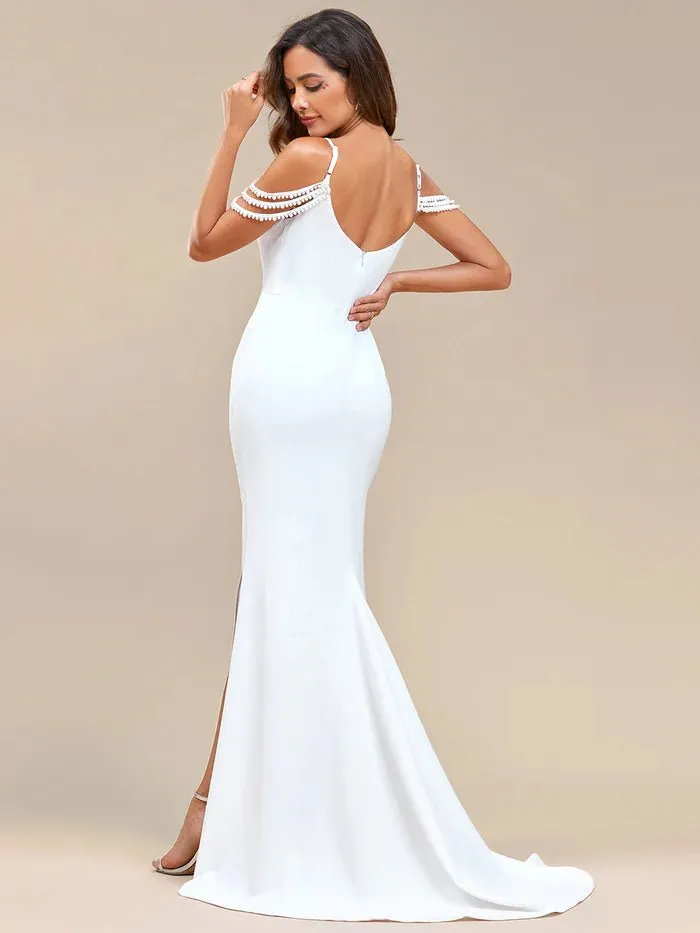 Fine Halter Side Split Fishtail Wedding Dresses