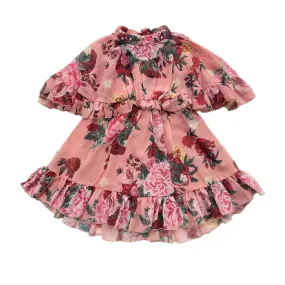 Flora Pink Flower Print Dress