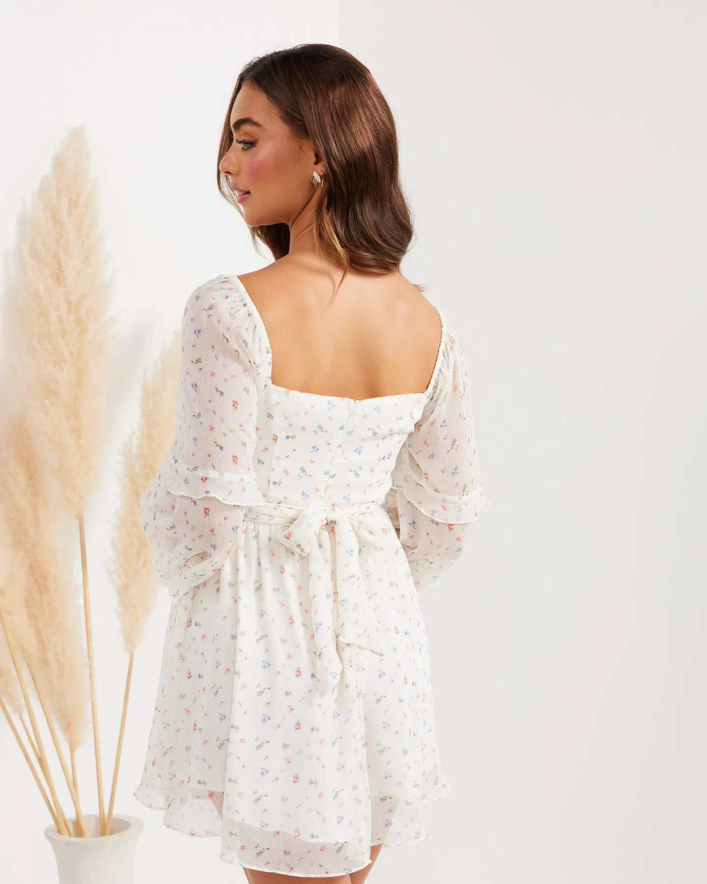 Freya Dress-White Floral