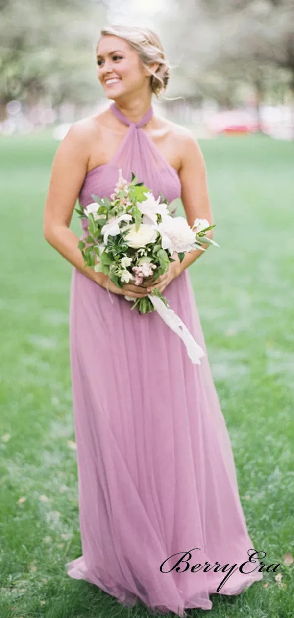 Halter Wedding Bridesmaid Dresses, Newest Chiffon Wedding Guest Dresses