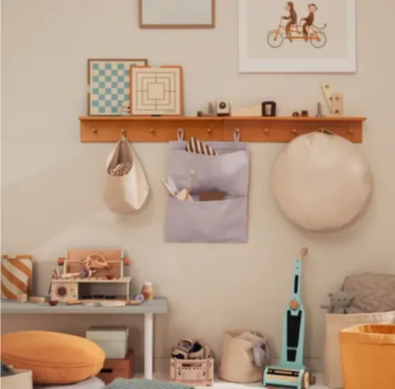 Kids Concept Shelf With Hooks - Mango