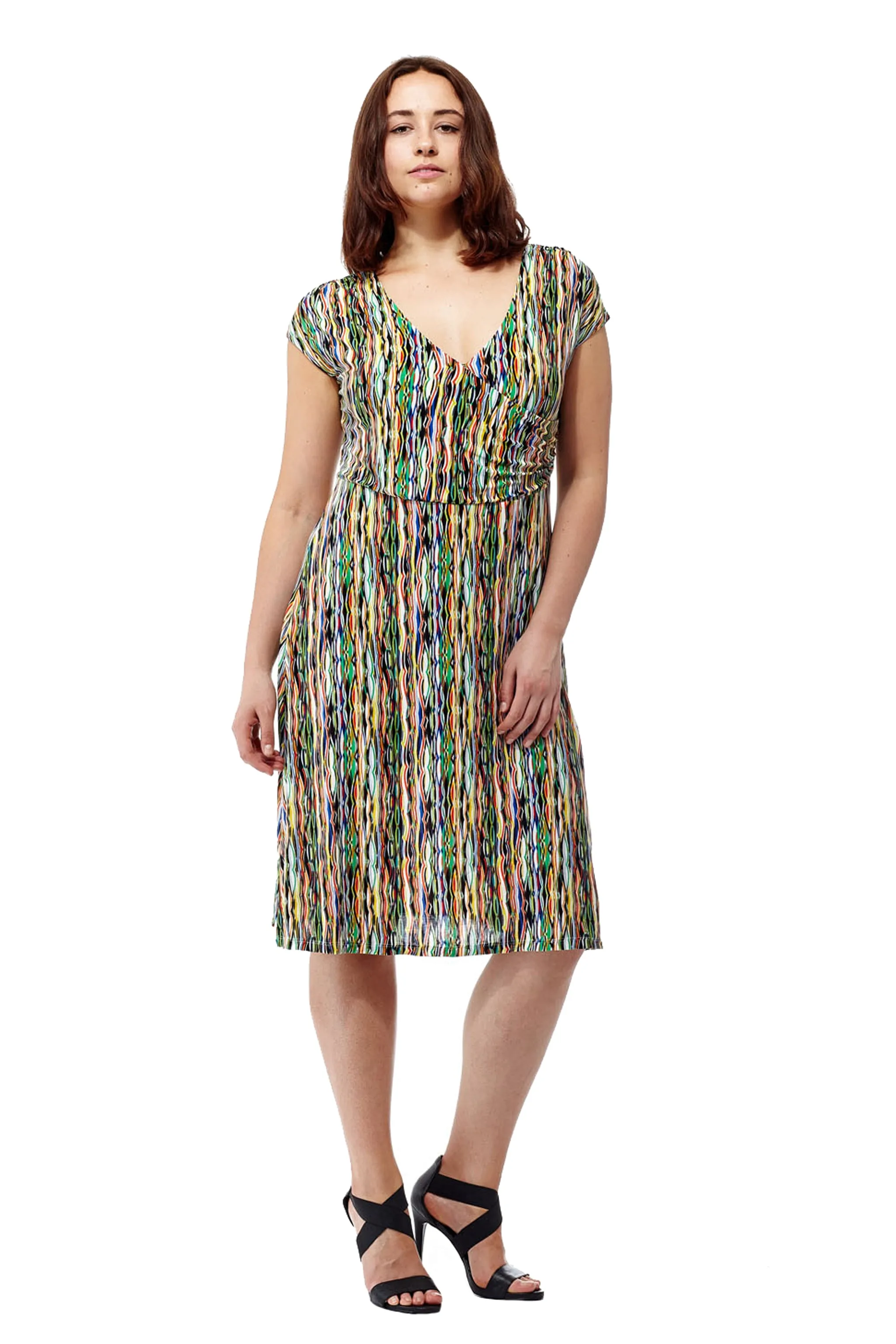 La Cera Abstract Print Sleeveless Dress