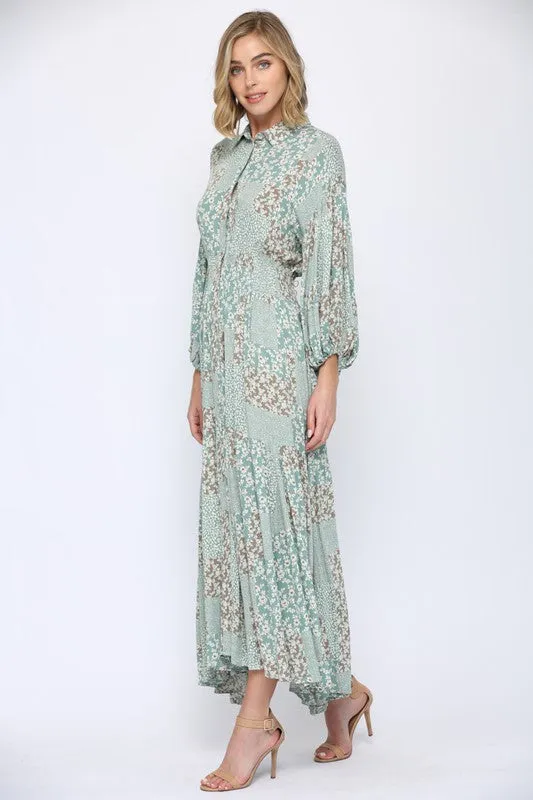 Leana Floral Print Hi Low Maxi Dress