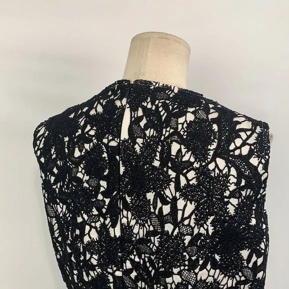 MiriWhitewith Black Lace Overlay Dress