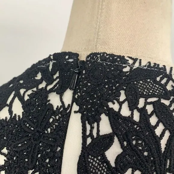 MiriWhitewith Black Lace Overlay Dress