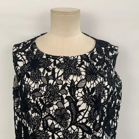 MiriWhitewith Black Lace Overlay Dress