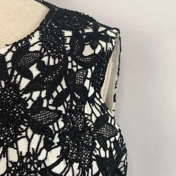 MiriWhitewith Black Lace Overlay Dress