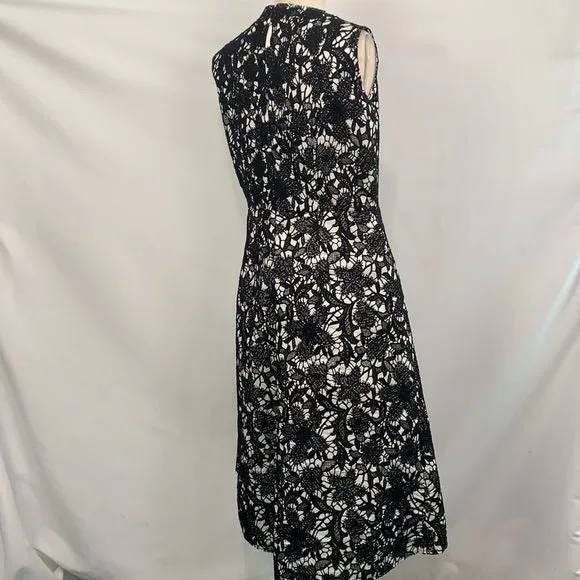 MiriWhitewith Black Lace Overlay Dress