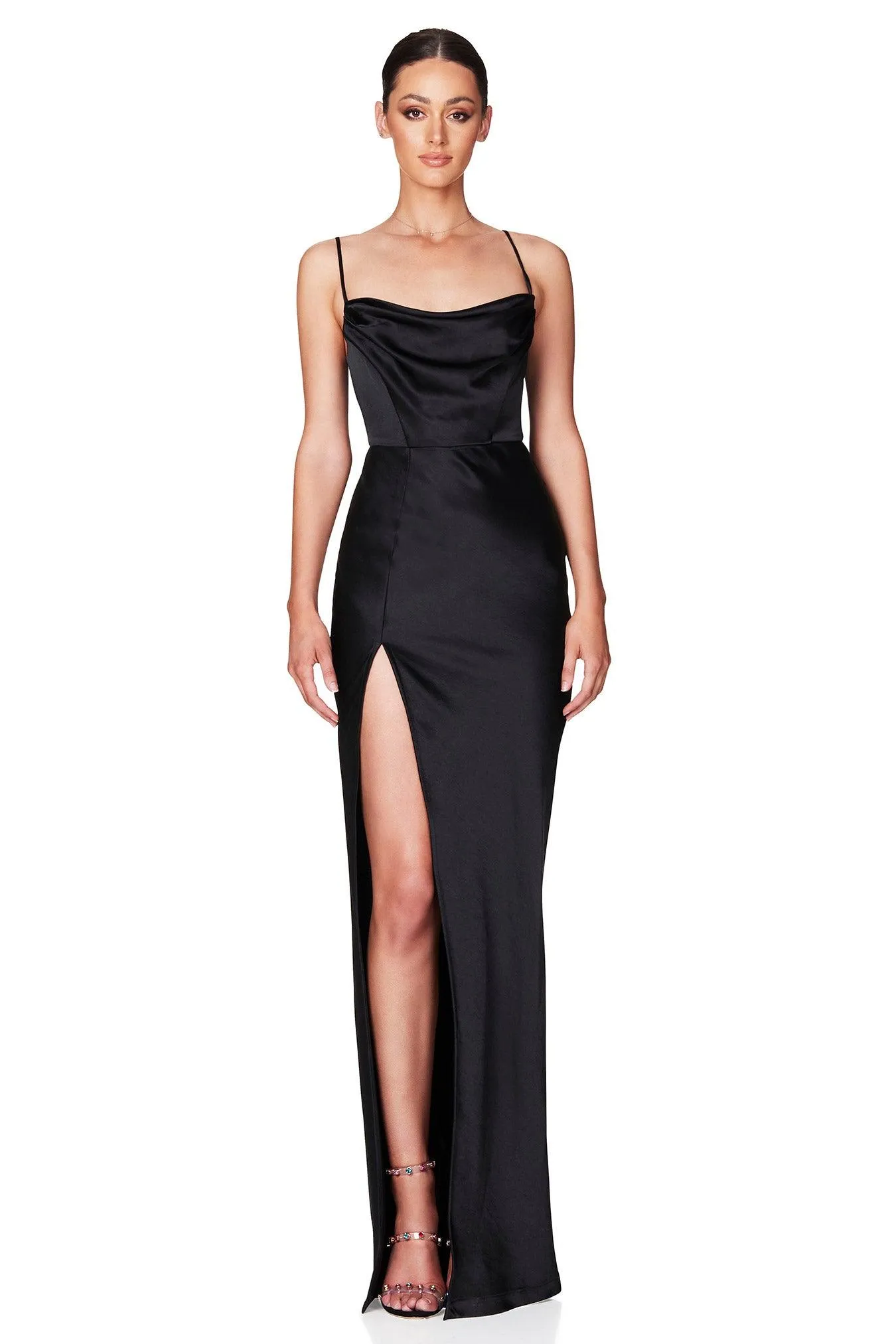 Nookie Dream Draped Gown - Black