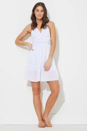 Ocean Drive - White V-Neck Promo Dress