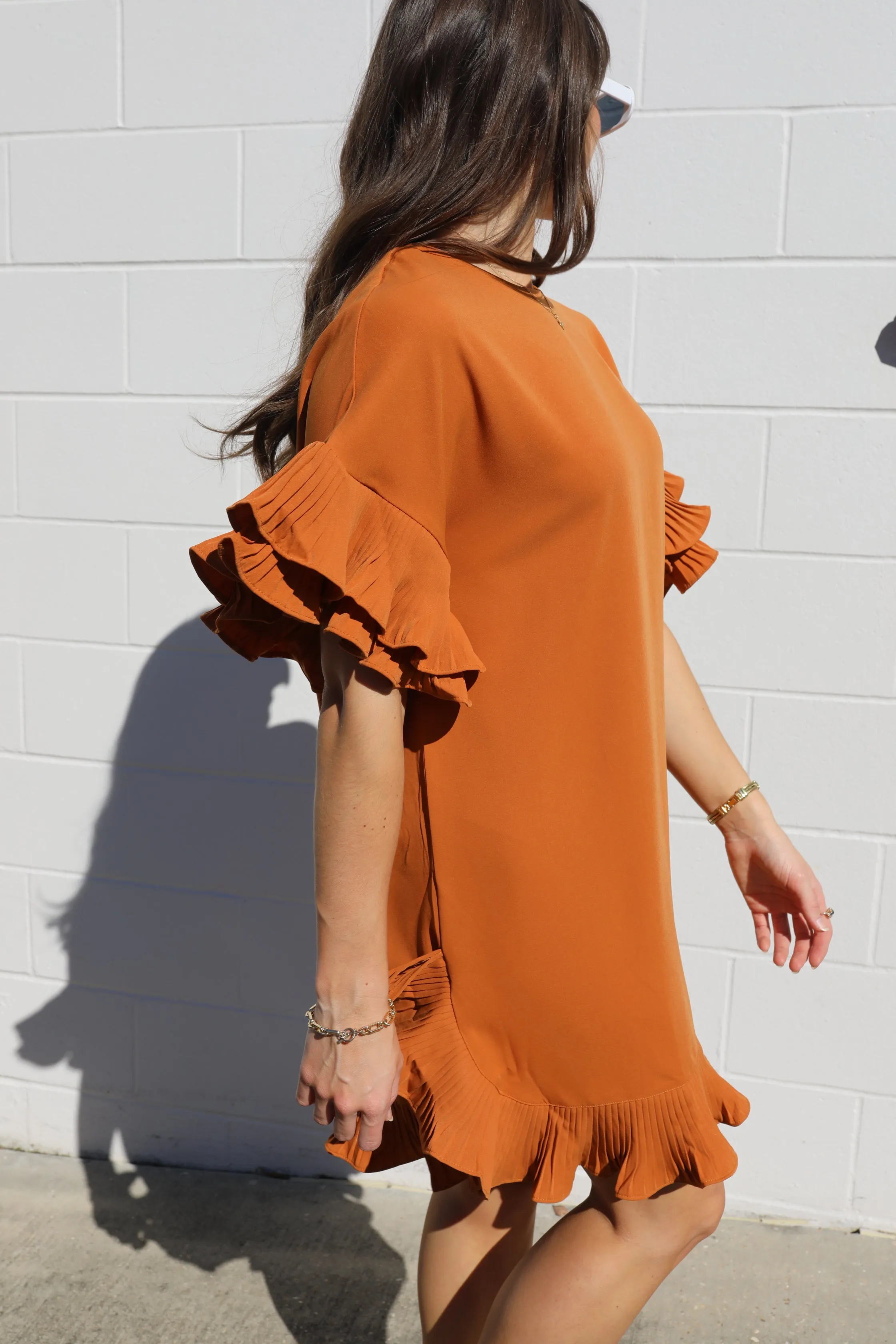 On The Boulevard Ruffle Dress