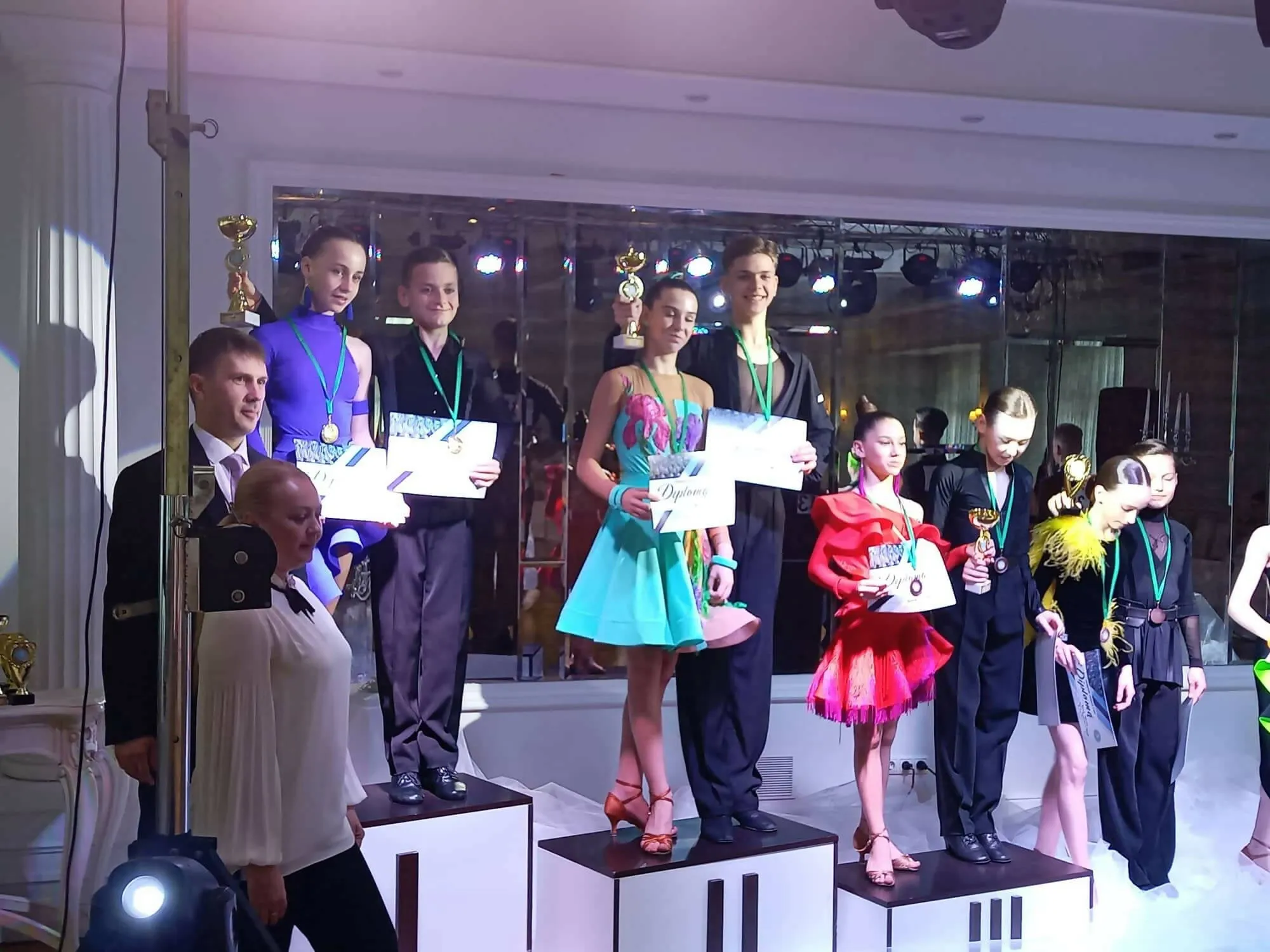 Outstanding Blue Junior Ballroom & Latin Dress