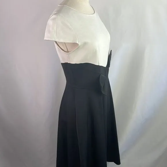 PaulaKaBlack Ivory Bow Front Cap Sleeve