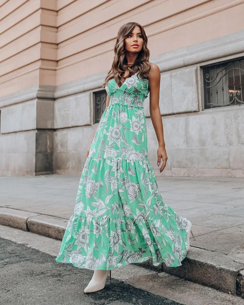 PRINTED LONG DRESS