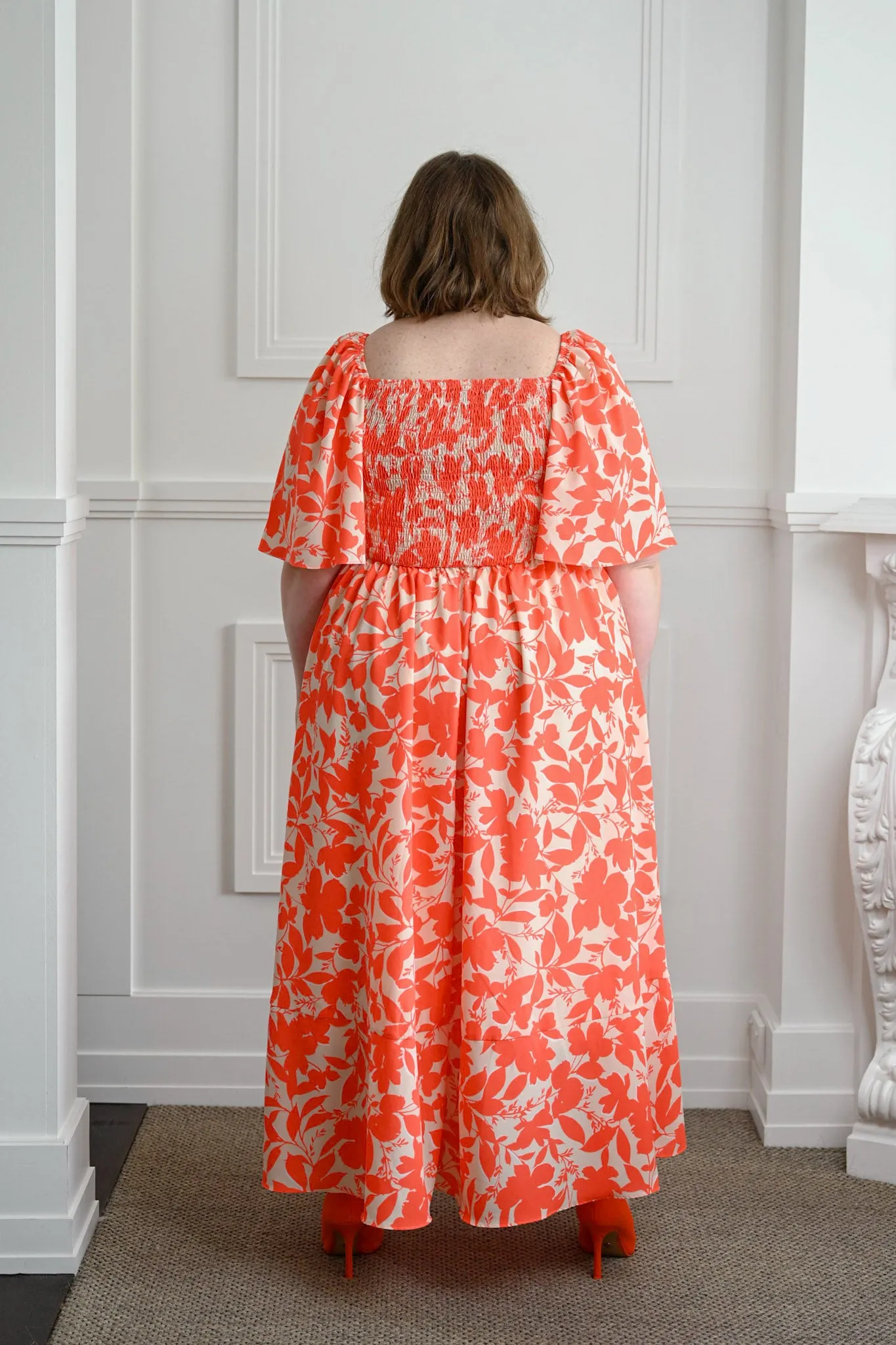 Priscilla Maxi Dress - Orange Floral