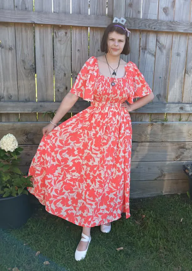 Priscilla Maxi Dress - Orange Floral