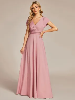 Robe Demoiselle d'Honneur simple plissée taille empire A-ligne