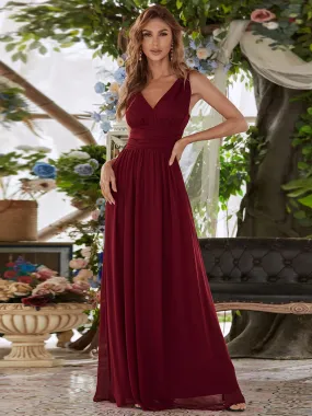 Robe demoiselle d'honneur élégant col en V A Line Boho Longue Femme