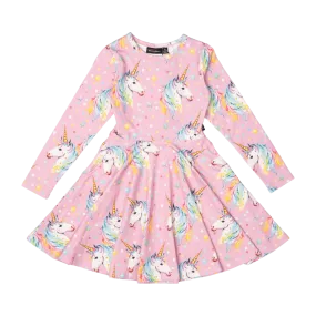 Rock Your Baby Dotty Unicorn Waisted Dress