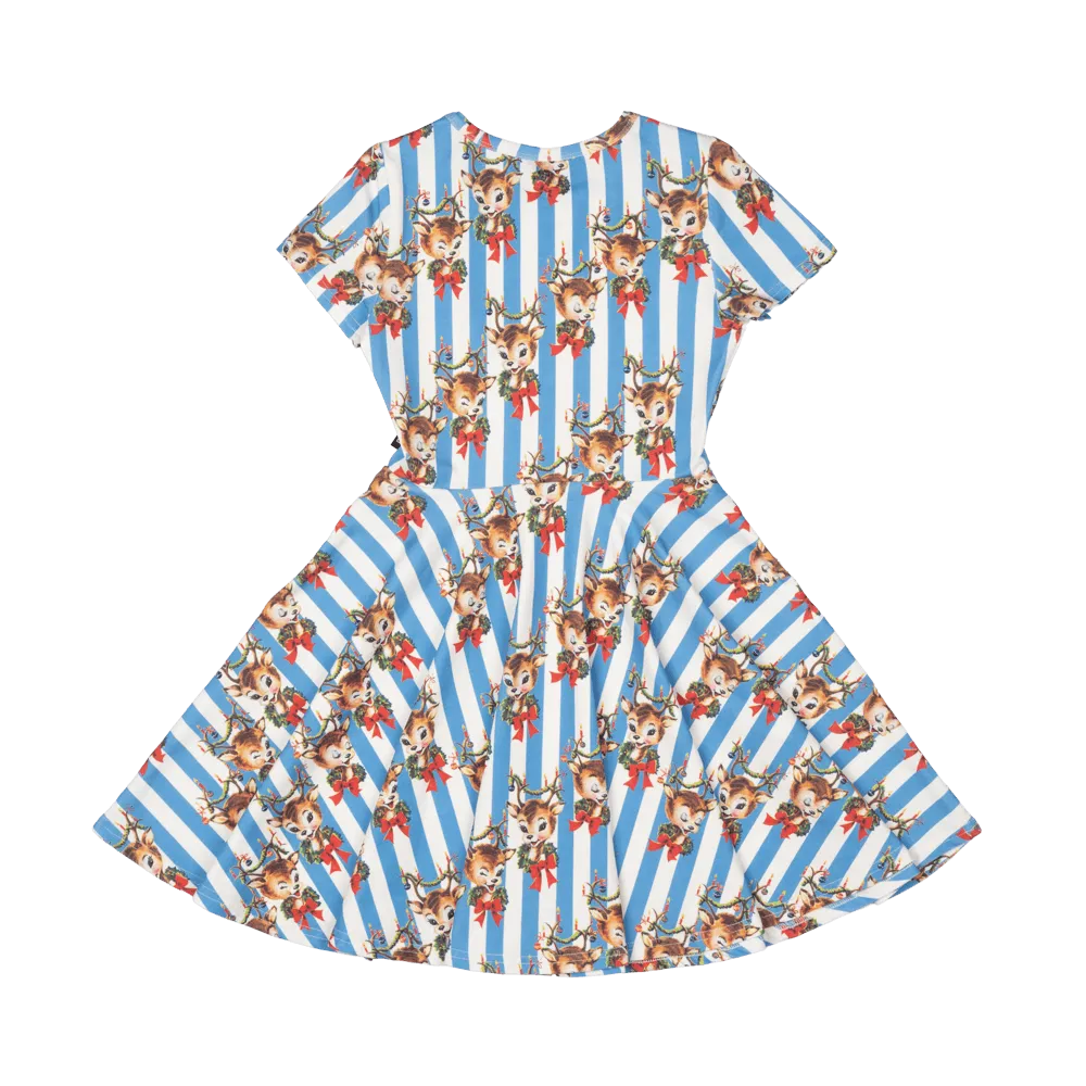 Rock Your Baby Reindeer Cheer Waisted Dress