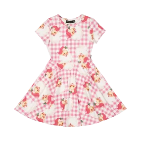 Rock Your Baby Santa Gingham Waisted Dress