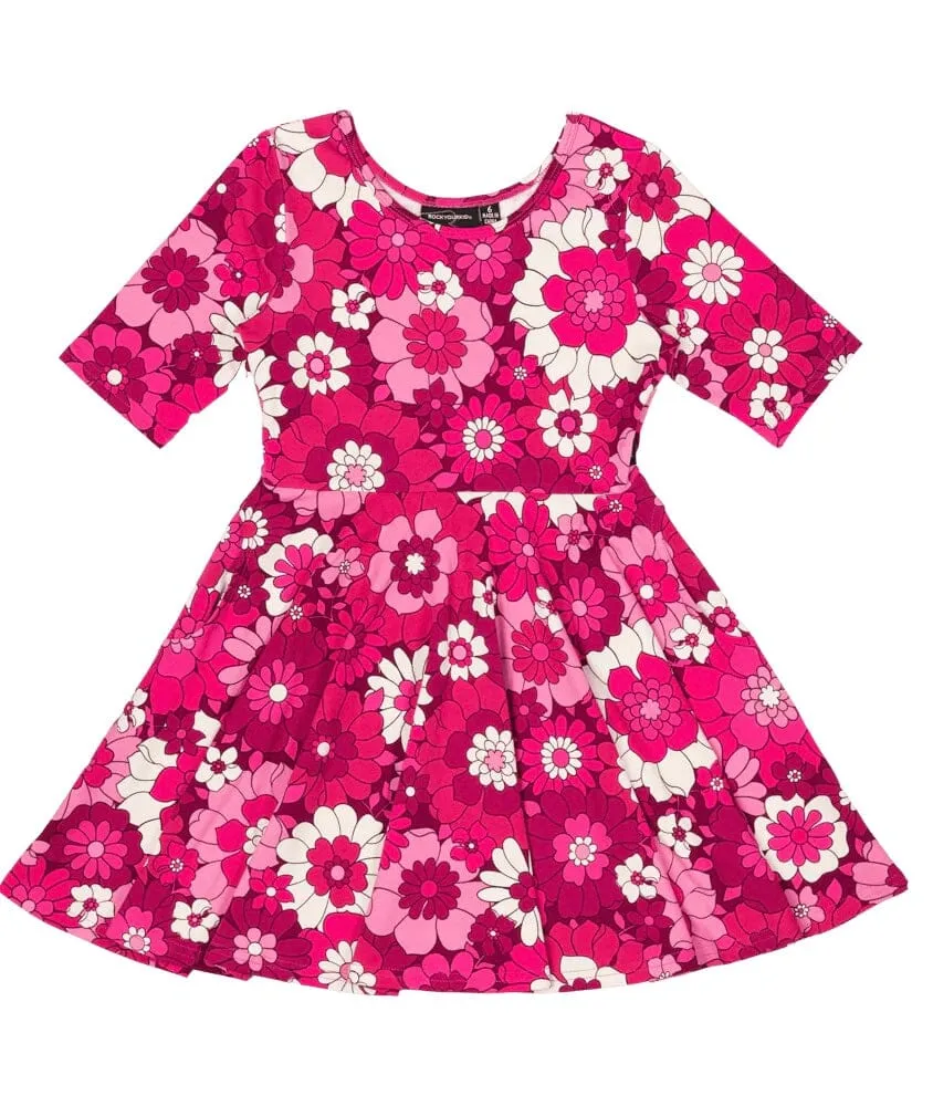 Rock Your Kid - ALOHA FUCHSIA WAISTED DRESS