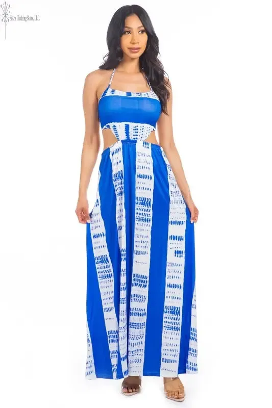 Royal Blue Maxi Dress Open Back