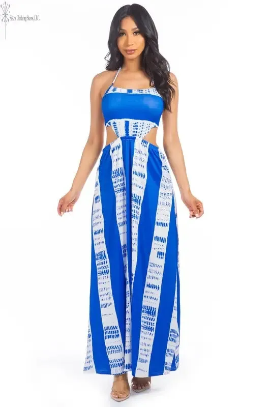 Royal Blue Maxi Dress Open Back