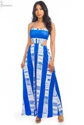 Royal Blue Maxi Dress Open Back