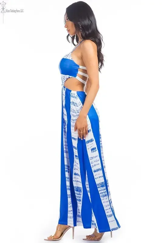 Royal Blue Maxi Dress Open Back