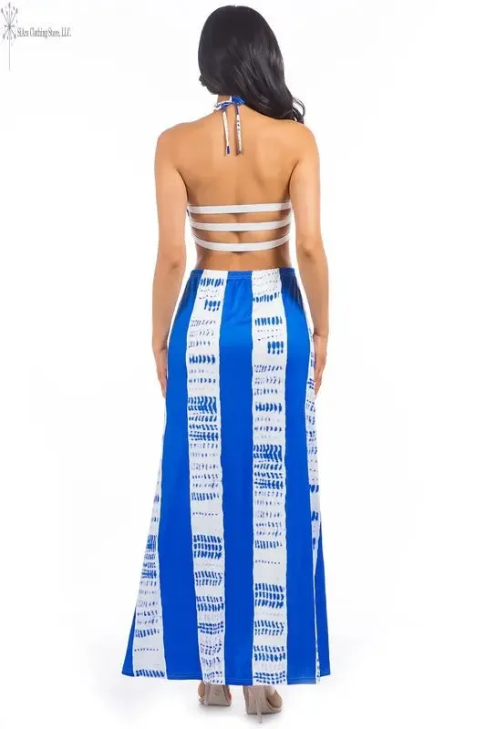 Royal Blue Maxi Dress Open Back